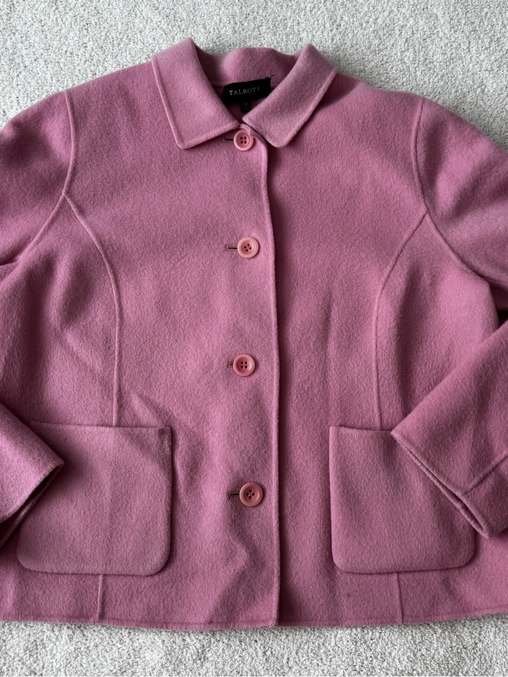 Talbots Pink Wool Blend Jacket | Women’s Small | Quiet Luxury | Old Money Chic - Picture 2 of 7